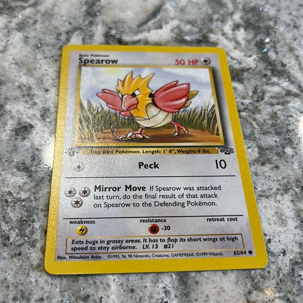 First edition 1st edition Spearow Pokémon card
